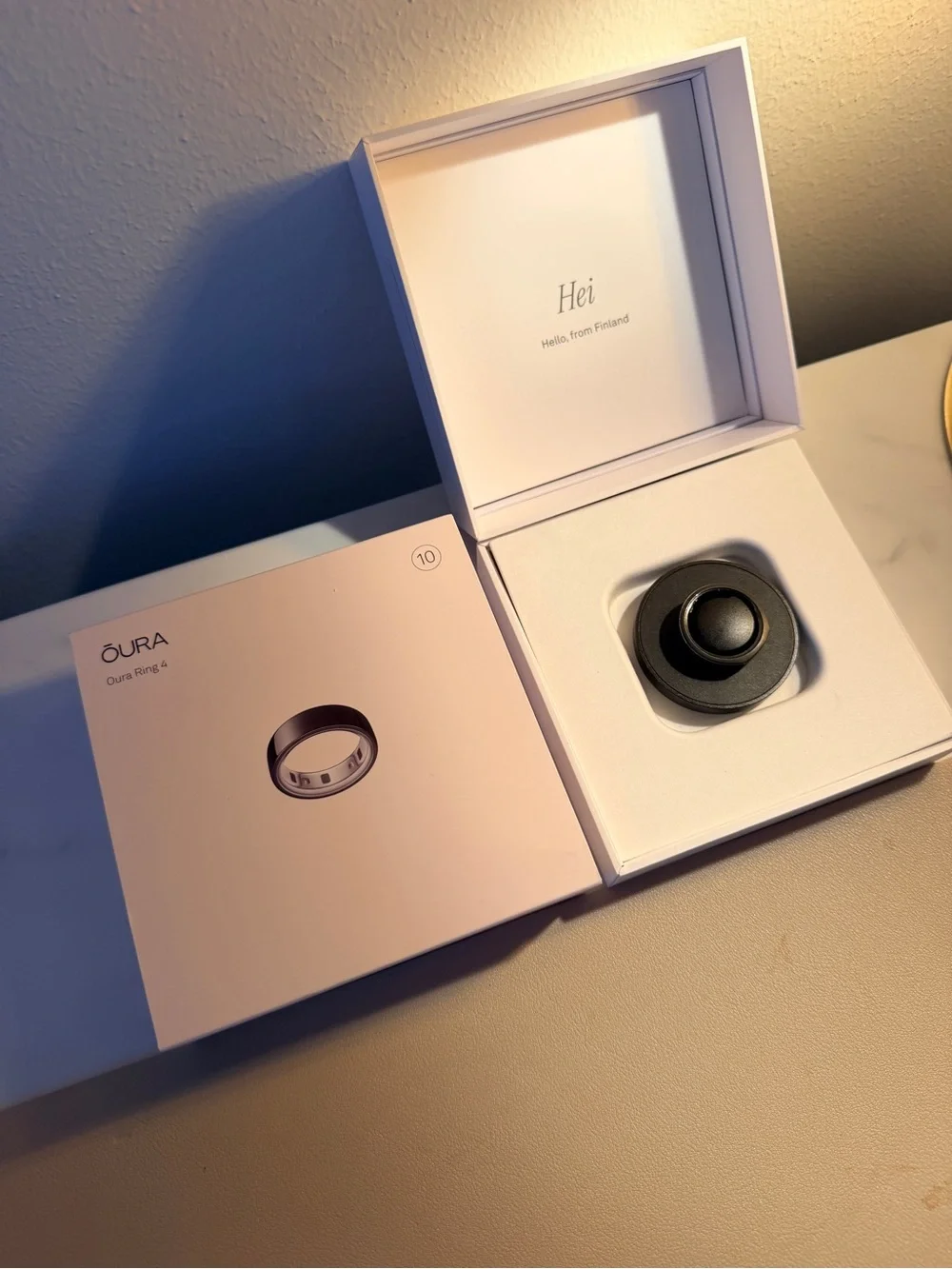 Oura Black Ring Charger with White Presentation Box